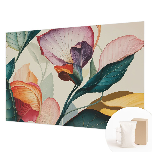 Vliesbehang fotobehang met een kleurrijk bloemenmotief