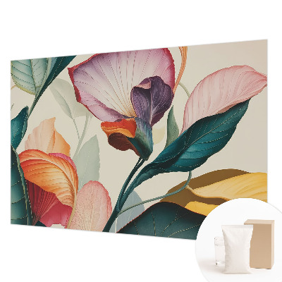 Vliesbehang fotobehang met een kleurrijk bloemenmotief