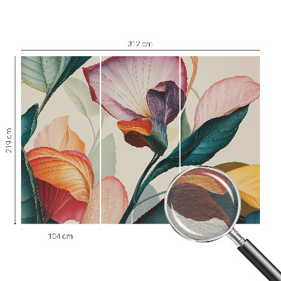 Vliesbehang fotobehang Kleurrijke bloemen