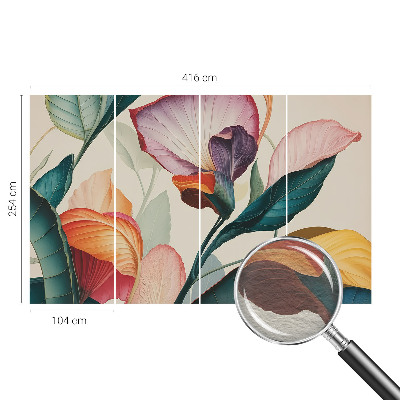 Vliesbehang fotobehang met een kleurrijk bloemenmotief