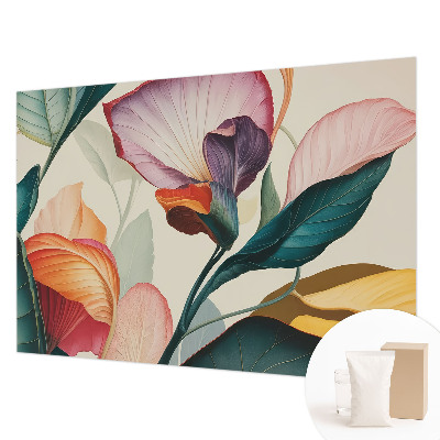 Vliesbehang fotobehang met een kleurrijk bloemenmotief