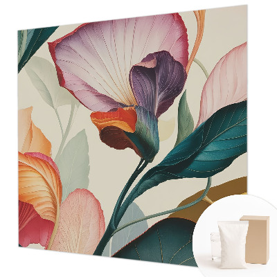 Vliesbehang fotobehang met een kleurrijk bloemenmotief