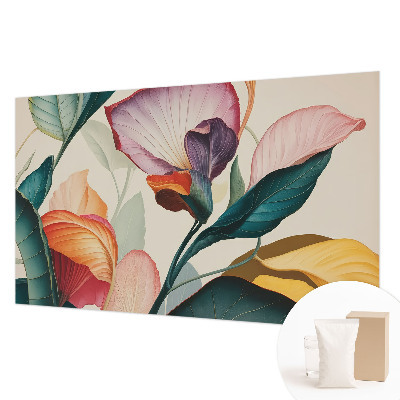 Vliesbehang fotobehang met een kleurrijk bloemenmotief