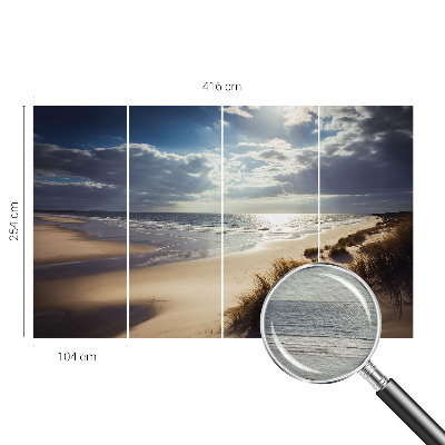 Fotobehang vliesbehang met het motief 'Stralende Kust' voor wanddecoratie