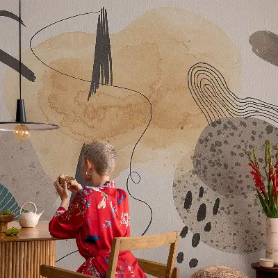 Fotobehang vlies met een abstracte compositie