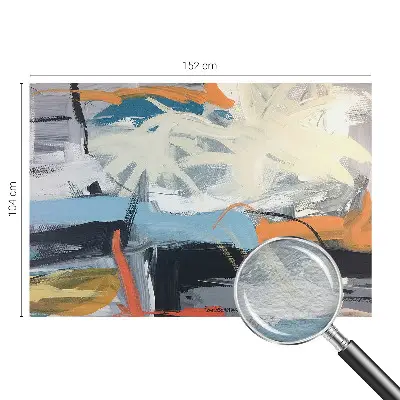 Vliesbehang fotobehang woonkamer met een kleurrijke abstracte print