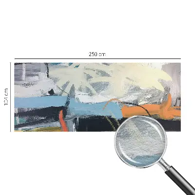 Vliesbehang fotobehang woonkamer met een kleurrijke abstracte print