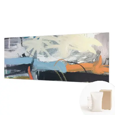 Vliesbehang fotobehang woonkamer met een kleurrijke abstracte print