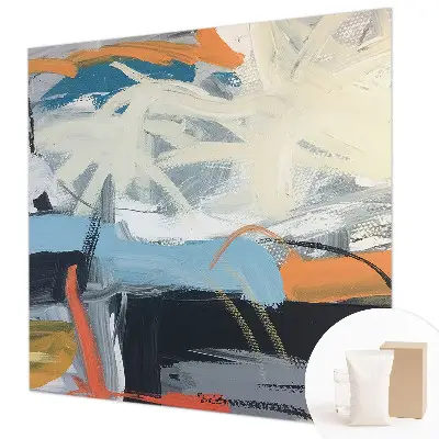 Vliesbehang fotobehang woonkamer met een kleurrijke abstracte print