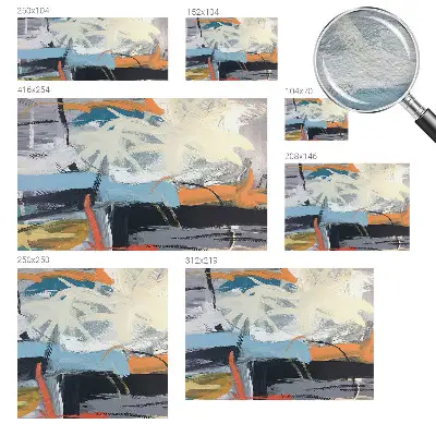 Vliesbehang fotobehang woonkamer met een kleurrijke abstracte print