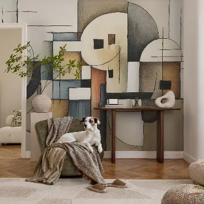 Vlies fotobehang op maat met een geometrisch harmonieus ontwerp