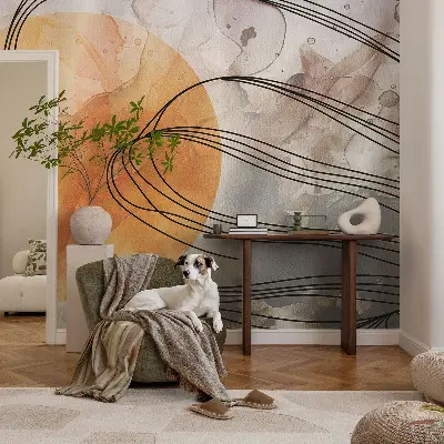 Sfeervol fotobehang met een harmonieuze abstracte print
