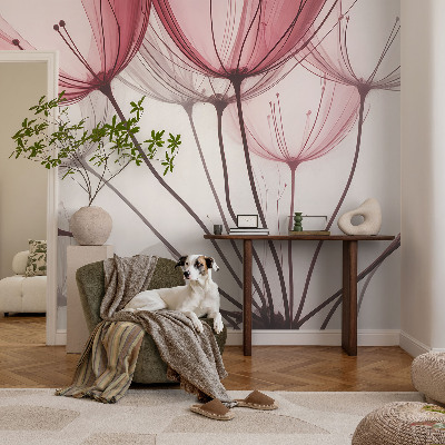 Sfeervol fotobehang Bloemensilhouetten