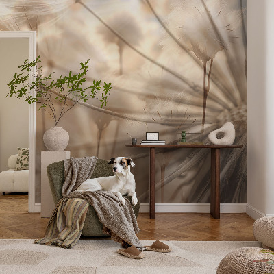 Fotobehang op maat Subtiele paardenbloemen