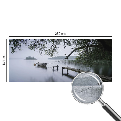 Fotobehang woonkamer met een rustig meer als print
