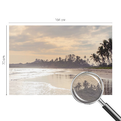 Naadloos fotobehang met een ochtend op het strand als print