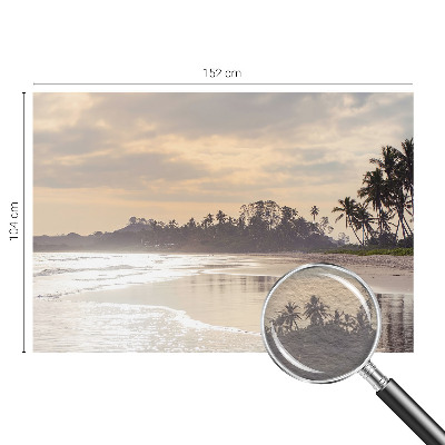 Naadloos fotobehang met een ochtend op het strand als print