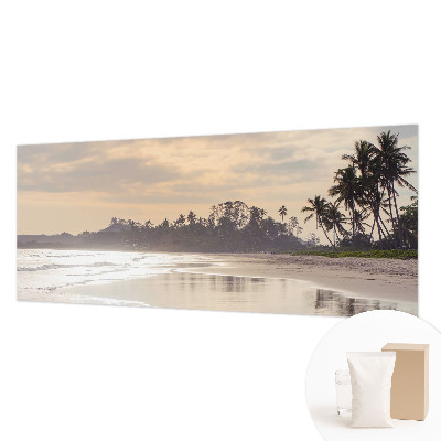 Naadloos fotobehang met een ochtend op het strand als print