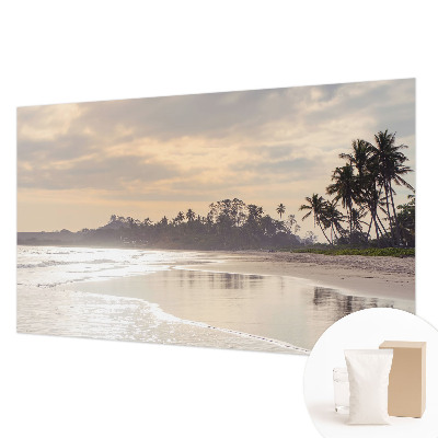 Naadloos fotobehang met een ochtend op het strand als print