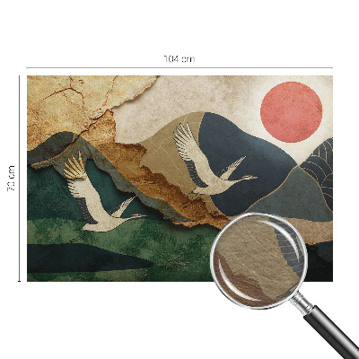 Fotobehang slaapkamer Kraanvogels van het Oosten