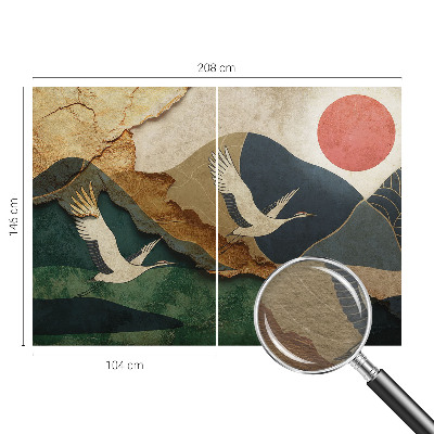 Fotobehang slaapkamer Kraanvogels van het Oosten