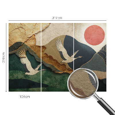 Fotobehang slaapkamer Kraanvogels van het Oosten