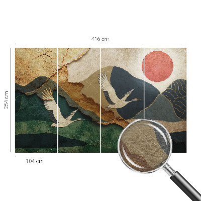 Fotobehang slaapkamer Kraanvogels van het Oosten