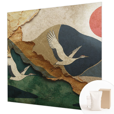 Fotobehang slaapkamer Kraanvogels van het Oosten