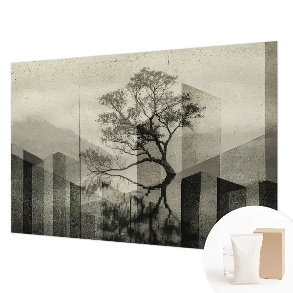 Fotobehang voor de slaapkamer met een rauwe, elegante uitstraling
