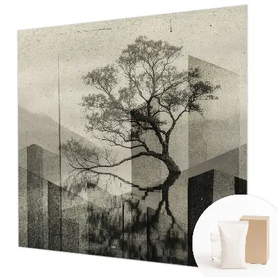 Fotobehang voor de slaapkamer met een rauwe, elegante uitstraling