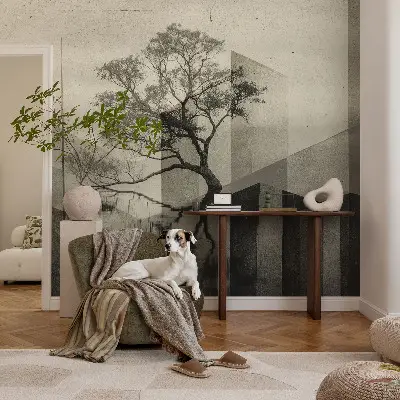Fotobehang voor de slaapkamer met een rauwe, elegante uitstraling