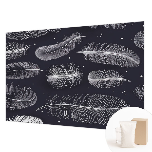 Fotobehang voor de woonkamer Subtiele veren
