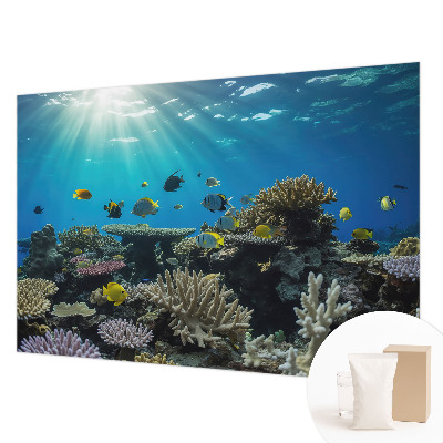 Modern fotobehang voor de woonkamer met een onderwaterwereld als decoratie