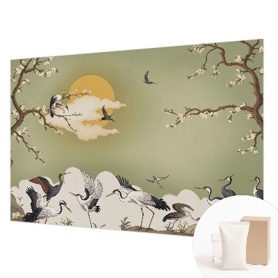 Premium fotobehang met een elegante natuurrijke print