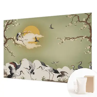 Premium fotobehang met een elegante natuurrijke print