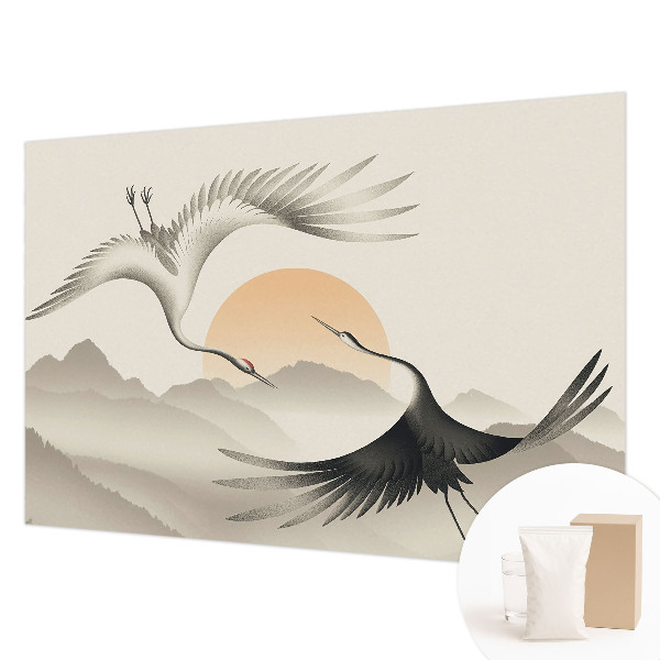 Kwalitatief fotobehang met Oosterse kraanvogels als ontwerp