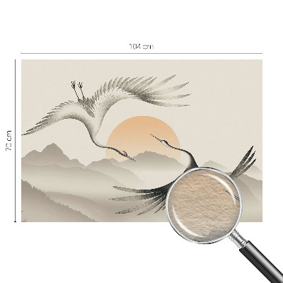 Kwalitatief fotobehang met Oosterse kraanvogels als ontwerp