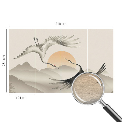 Kwalitatief fotobehang met Oosterse kraanvogels als ontwerp