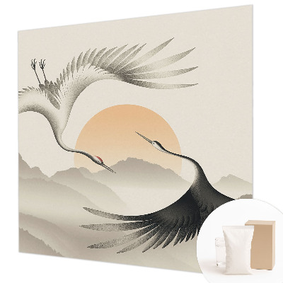 Kwalitatief fotobehang met Oosterse kraanvogels als ontwerp