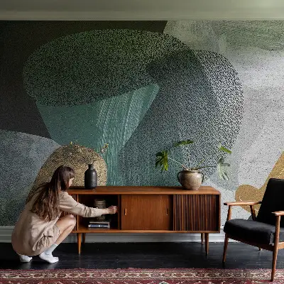 Vlies fotobehang met abstracte geometrische print