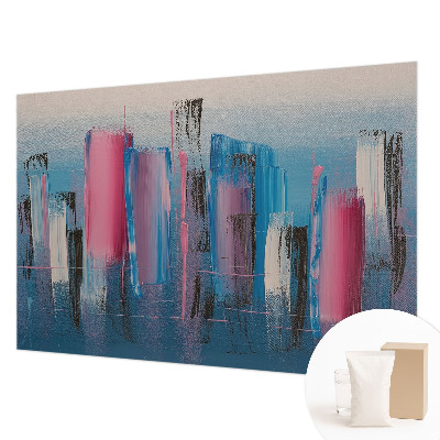 Fotobehang woonkamer met abstracte strepen als ontwerp