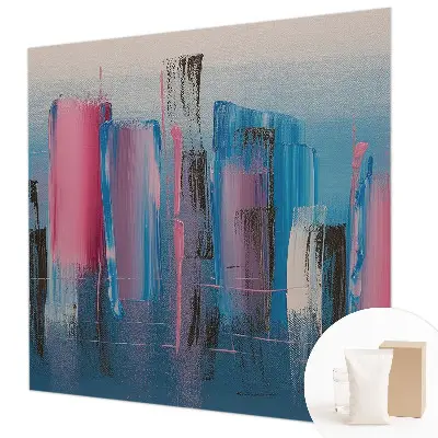 Fotobehang woonkamer met abstracte strepen als ontwerp