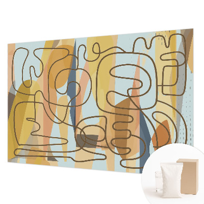 Fotobehang slaapkamer met abstracte vormen