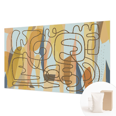 Fotobehang slaapkamer met abstracte vormen