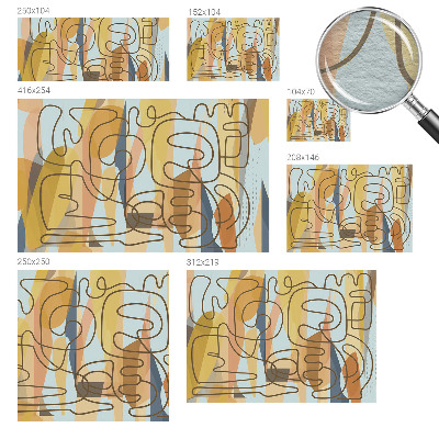 Fotobehang slaapkamer met abstracte vormen
