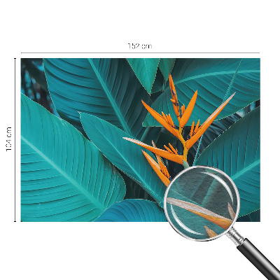 Fotobehang voor slaapkamer met een bladrijk bloemenpatroon