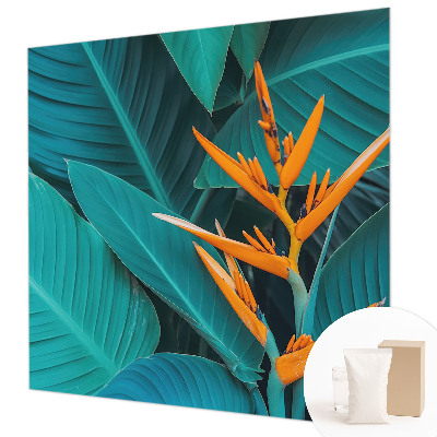 Fotobehang voor slaapkamer Bladrijke bloemen