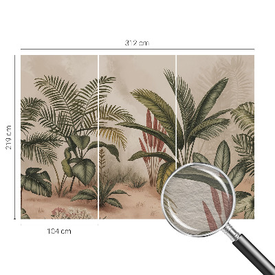 Modern fotobehang voor de woonkamer met een plantmotief