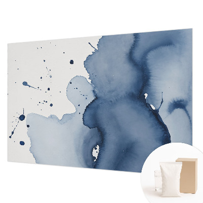 Fotobehang voor de slaapkamer met marineblauwe spetters