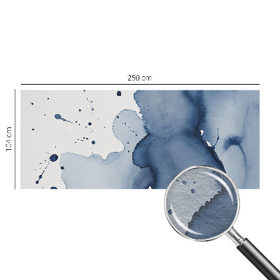 Fotobehang voor de slaapkamer met marineblauwe spetters